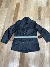 Vintage 80s Hackel & Co. German Police Motorcycle Black Leather Jacket Holster