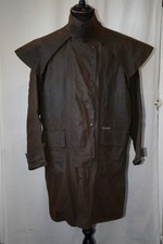 Vtg Driza Bone brown wax short riding duster weather coat size 7 XL Australia