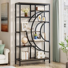 8-Tier Bookshelf Bookcase, Industrial Tall Freestanding Open Storage Shelving