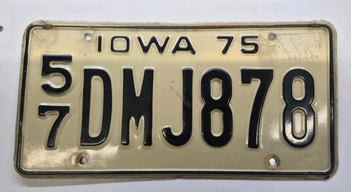 1975 iowa license plate - iowa, linn