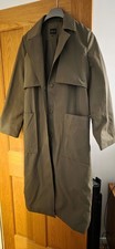 Label Lab Ladies Khaki Green Moss Long Mac Trench Belted Coat Size 14
