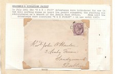 IRELAND 1886 SCARCE HOLYHEAD & KINGSTON PACKET Cds: Cover to SANDMOUNT Dublin