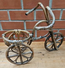 Vintage Retro 1970's Bamboo Tricycle Bike Plant Stand Holder Wicker Rattan Boho 