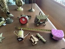 Vintage Beautiful Sets Of Brass Heavy Miniature Doll's House/garden 4 Items 1960