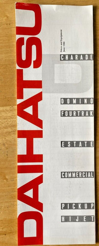 Daihatsu brochure price - brochure, list