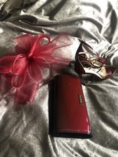 Carvela Matching Sandals Shoes Clutch Bag & Fascinator Wine Burgundy Maroon Set