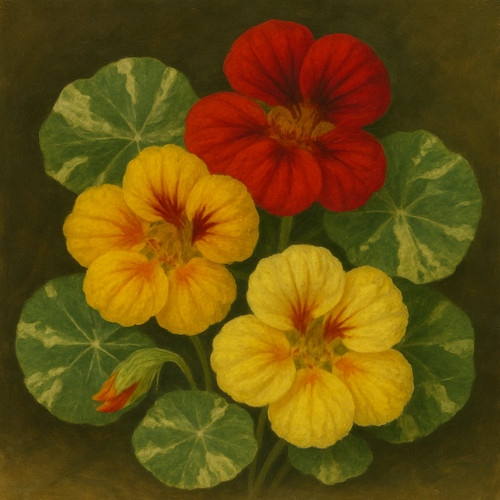 Nasturtium alaska mix - alaska,