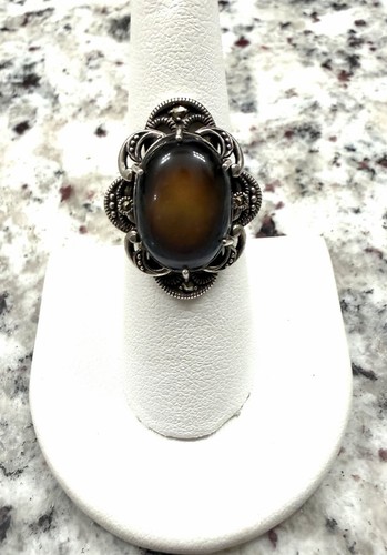 Sterling silver marcasite mood - silver,