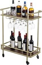 2 Tier Rolling Bar Cart