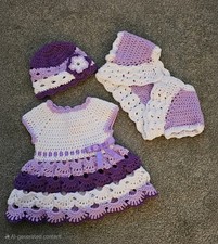 Hand Crochet Dress Set for