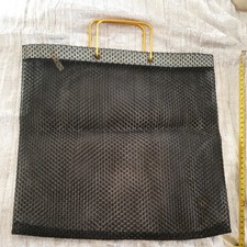Vintage Festival Plastic Mesh Bag w/Gold Metal Handles -  14"x 15"