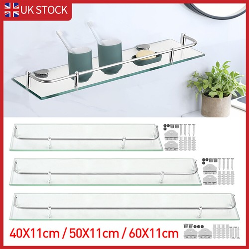 Glass bathroom shower shelf - bathroom,