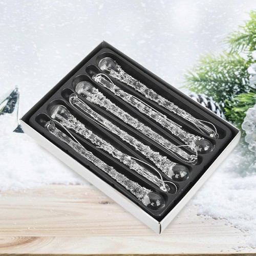 Glass icicle ornament clear - glass,