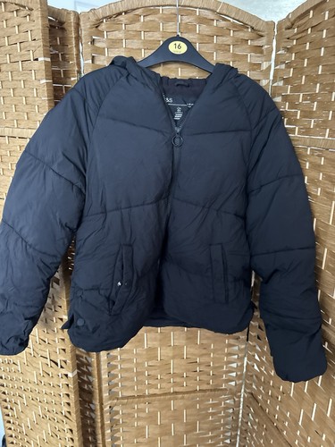 Boys black winter hooded - black,