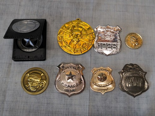 Vintage toy police badges - toy,
