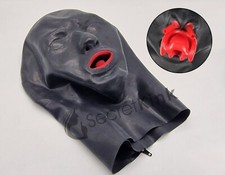 LATEX BLACK RUBBER GUMMI HOOD