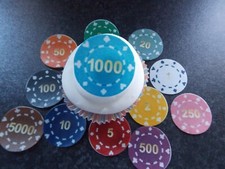 12 PRECUT Edible Casino Chip