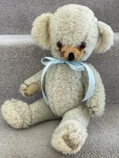 Rare Antique Vintage Merrythought Blue Cheeky Teddy Bear W/ Bells & Label ?