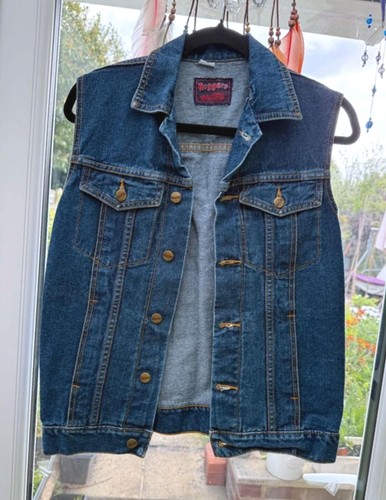 Vintage denim vest - , sleeveless