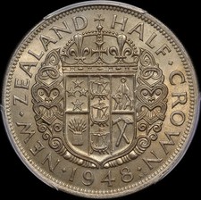 New Zealand 1948 Half Crown