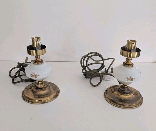 Vintage brass lamp pair - vintage,