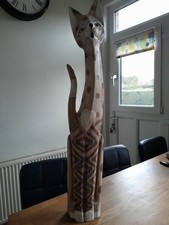 Large Wooden Cat Ornament