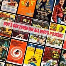 Vintage 50s 1950's Movie Posters - Classic Retro Film Prints A4 A3 Sizes
