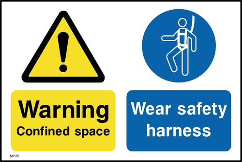 Warning confined space wear - warning,