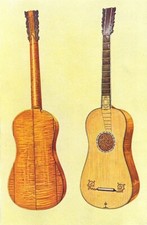 MUSICAL INSTRUMENTS. Guitar, by Antonius Stradivarius 1945 old vintage print