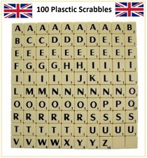 100 X PLASTIC SCRABBLE TILES LETTERS FOR ART & CRAFTS KIDS SCRAPBOOK  UK SELLER