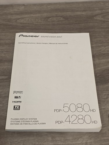 Pioneer plasma manual - pioneer,