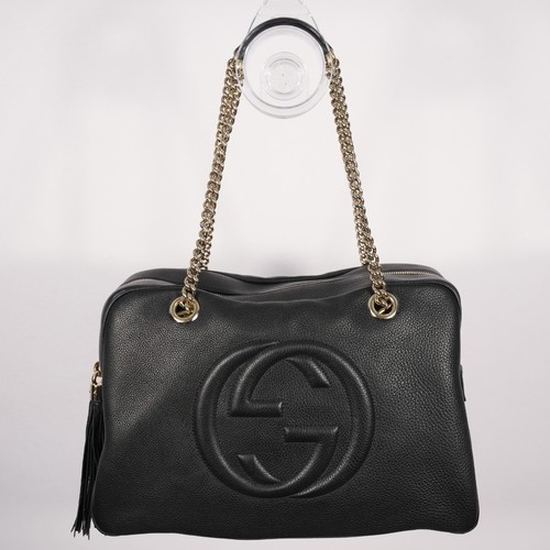Gucci black pebbled leather - gucci,