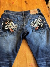 Ed Hardy Jeans Mens 34x32 Blue