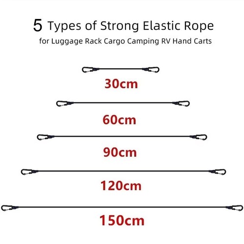 8mm bungee cords - with, black