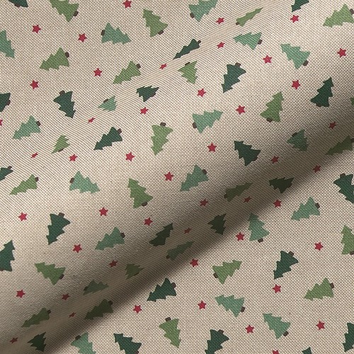 Christmas fabric green trees - -,