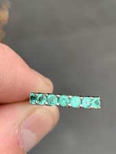 9ct White Gold Green Tourmaline Seven Stone Ring, 9k 375