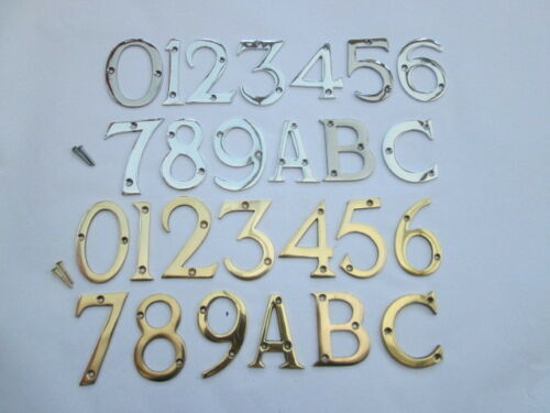Solid brass house door numbers - solid,