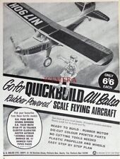 QUICKBUILD All-Balsa Flying Model Aircraft ADVERT Vintage 1966 Print Ad 677-39