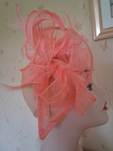 Peach fascinator headband - peach,