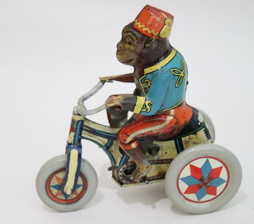 Tin plate monkey - , tricycle