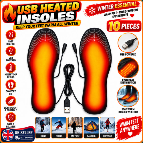 Usb heated insoles - heated, electric