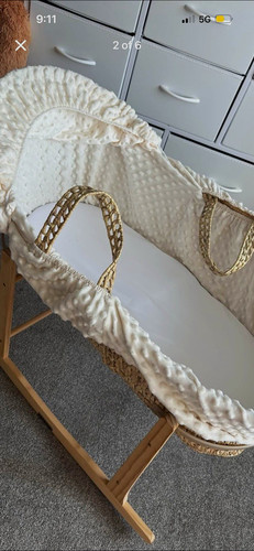 Woven oval moses basket set - woven,