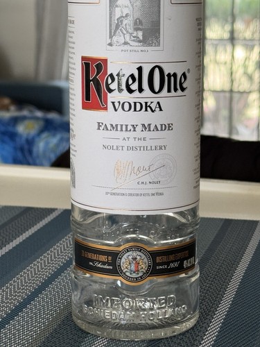 Empty ketel one - vodka, bottle