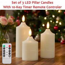 Set of 3 Flickering Flameless