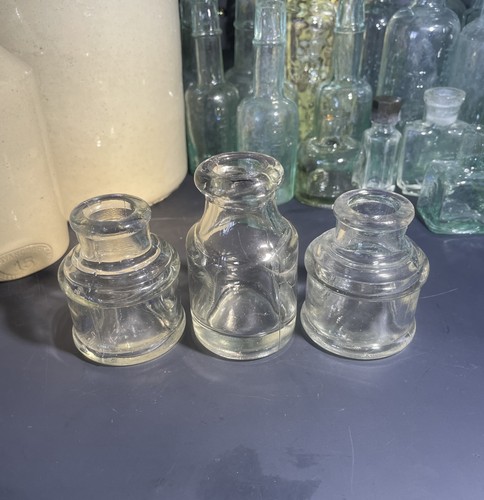 Vintage inkwell bottles cotton - inkwell,