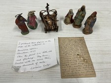 RARE Antique Nativity Clay 6