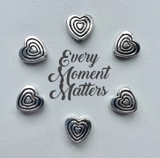 25 x Tibetan Silver HEART SPACER WITH HEART PATTERN 9mm Beads Charms Jewellery