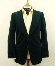 Mens Velvet Coat Blazer Jacket Green Designer Grooms Wedding Party Wear Casual