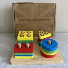 Jacques London Wooden Stack And Sort Educational Toy Handmade Childrens Toy 3+