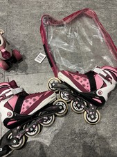 Crivit Girls Inline Skates Pink Adjustable Size 29-33 11-1 Used